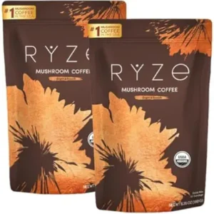 RYZE SUPERFOODS Mushroom Medium Roast Coffee Starter Kit, USDA Organic Instant Coffee with 6 Adaptogenic Mushrooms