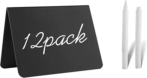 12 Pack 4"x3"Mini Chalkboard Signs for Chalk Sign for Food