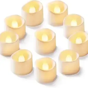 Homemory 12Pcs Flickering Flameless Candle Battery Operated, 200+Hours Fake Electric LED Tea Lights for Votive, Centerpiece