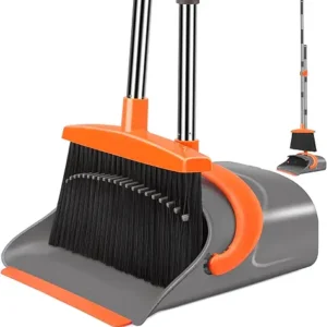 Ivandar Broom and Dustpan Set for Home, Broom and Dustpan Combo for Office, Long Handle Broom