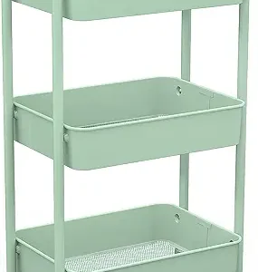 3-Tier Rolling Metal Storage Organizer - Mobile Utility Cart with other colors.