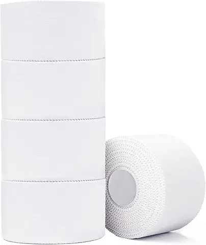 Athletic Tape,5 Pack White Sports Tape, Very Strong No Sticky Residue