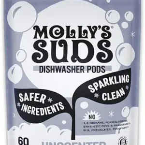 Molly's Suds Dishwasher Pods | Clean Dishwasher Detergent, Cuts Grease & Rinses Clean (Residue-Free