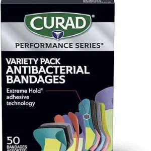 CURAD Performance Series IRONMAN Antibacterial Bandages, Extreme Hold Adhesive Technology