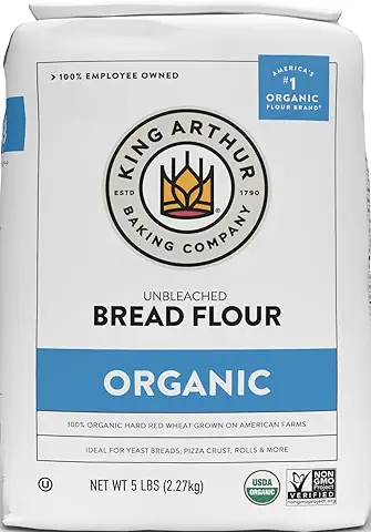 King Arthur 100% Organic Bread Flour, Unbleached, 5 lb (Pack of 1)