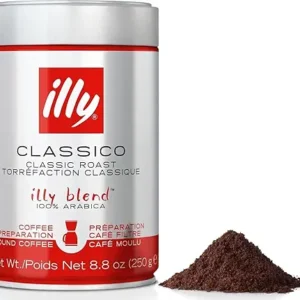 Illy Classico Ground Drip Coffee, Medium Roast, Classic Roast With Notes Of Chocolate & Caramel