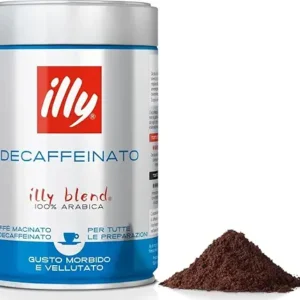 illy Ground Coffee Espresso - 100% Arabica Coffee Ground – Classico Decaf Roast - Notes of Caramel