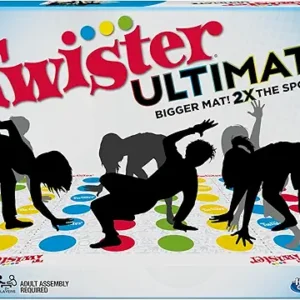 Hasbro Gaming Twister Ultimate: Bigger Mat, More Colored Spots, Family, Kids Party Game Age 6+