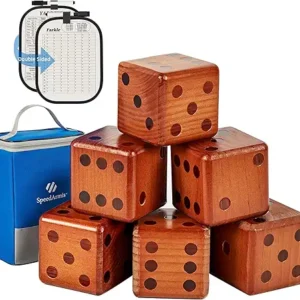 SpeedArmis Giant Wooden Yard Dice Set - Large Lawn yatzee Game with Scoreboard