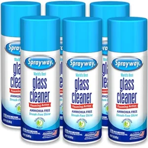 Sprayway Glass Cleaner Foaming Aerosol Spray, 15oz, Pack of 6 | Ammonia-Free, Streakless, Fast-Acting | Cleans & Polishes Glass Surfaces
