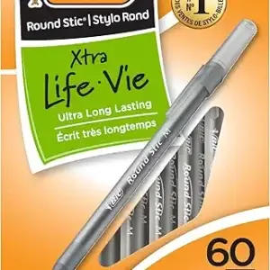 BIC Round Stic Xtra Life Ballpoint Pen, Ultra Long Lasting