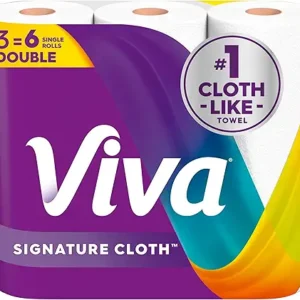 Viva Signature Cloth Paper Towels, Choose-A-Sheet Size, 3 Double Rolls