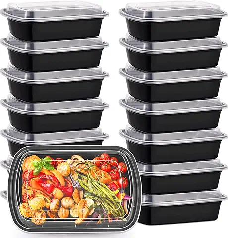38oz Meal Prep Containers, Extra Large &Thick Food Storage Containers with Lids, Reusable Plastic