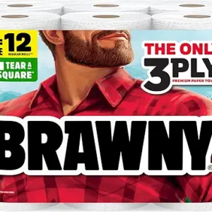 Brawny Tear-A-Square 3-Ply Paper Towels, 6 Double Rolls