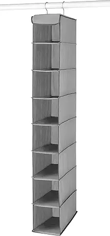 Whitmor Hanging Shoe Organizer, 8 Shelves-Hanging Closet Organizer, Hanging Shoe Rack for Small Closet