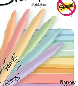 Sharpie Pocket Highlighters, Mild Pastel Colors, Assorted
