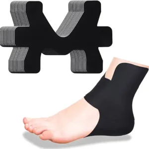 16 Pcs Precut Kinesiology Tape for Ankle Cotton Breathable Elastic Athletic Tape Pain Relief Minimize Ankle Sprain