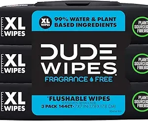 Toallitas Dude, Toallitas Desechables Sin Perfume - Toallitas Húmedas Extra Grandes para Adultos para Piel Sensible