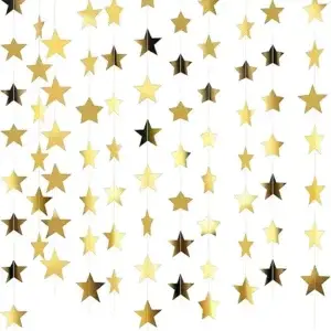 Patelai Glitter Star Garland Banner 2026 Graduation Decor 130 Feet Star Hanging Banner Twinkle Backdrop