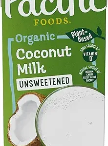 Pacific Foods Organic Unsweetened Coconut Milk, Plant Based Milk, 32 oz Carton