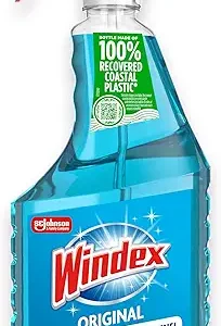 Windex Glass and Window Cleaner Spray Bottle, Packaging Designed to Prevent Leakage and Breaking