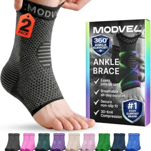 Modvel Foot & Ankle Brace Socks for Sprained Ankle Compression Sleeve - Foot Support for Women & Men