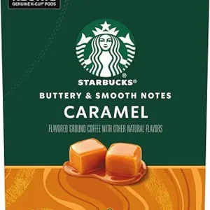 Starbucks K-Cup Coffee Pods, Caramel Naturally Flavored Coffee For Keurig Brewers