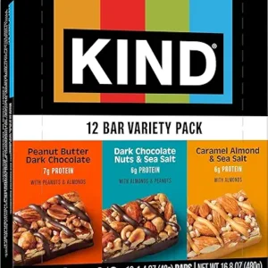 KIND Healthy Snacks Bars Variety Pack, Gluten Free, Low Sugar, High Fiber Snacks