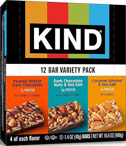 KIND Healthy Snacks Bars Variety Pack, Gluten Free, Low Sugar, High Fiber Snacks