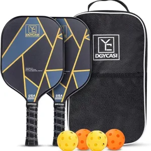 YC DGYCASI Pickleball Paddles Set of 2, USAPA Approved Carbon Fiber Pickleball Set, Lightweight Pickle Ball Rackets 2 Pack, 2 Outdoor Pickleball