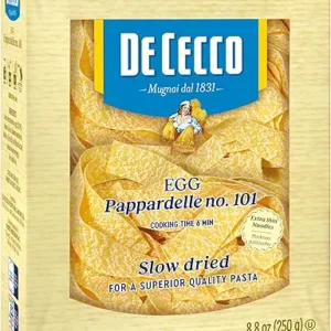 De Cecco Egg Pappardelle No. 101 Pasta, 8.8 Oz, Authentic, Slow Dried, Made with Cage Free Eggs & Durum Wheat