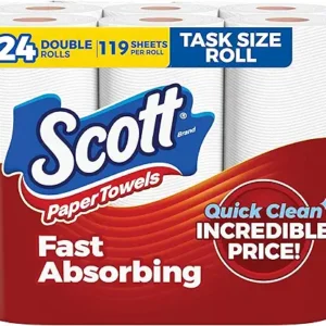 Scott Paper Towels, Task Size, 24 Family Double Rolls