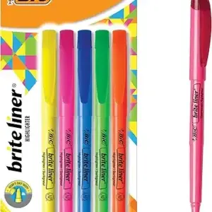 BIC Brite Liner Highlighters, Chisel Tip, School Supplies for Students and Teachers