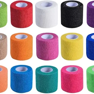 KISEER 15 Pack 2 Inch x 5 Yards Self Adhesive Bandage Breathable Cohesive Bandage Wrap Rolls Elastic Self-Adherent