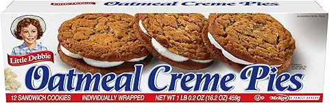 Little Debbie Oatmeal Crème Pies, 12 Individually Wrapped Sandwich Cookies
