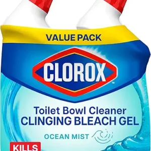 Clorox Toilet Bowl Cleaner Clinging Bleach Gel, Kills 99.9% of Bacteria and Viruses