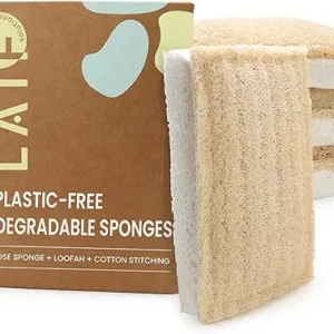 Natural Kitchen Sponges – Eco-Friendly, Compostable Dish Sponges – Loofah & Cellulose Scrubbers