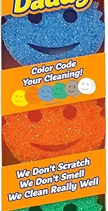 Scrub Daddy Colors Kitchen Sponges - Scratch-Free Dishwashing Sponges