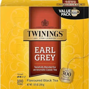 Twinings Earl Grey Black Tea Individually Wrapped Bags, 100 Count (Pack of 1)