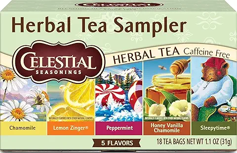 Celestial Seasonings Herbal Tea Sampler Variety Pack, Caffeine Free