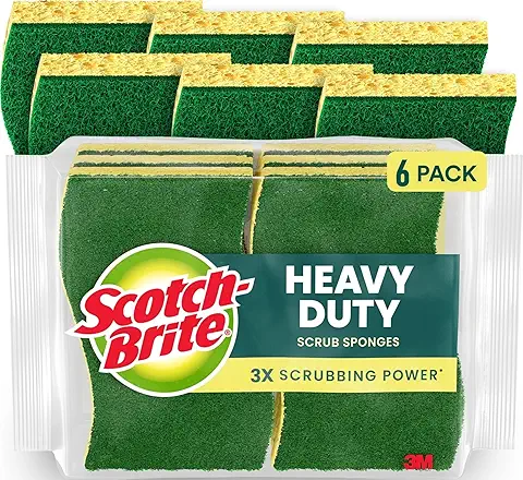 Scotch-Brite Heavy Duty Scrub Sponge, 6 Kitchen Sponges Designed for Tough Messes in the Kitchen that Last 3X Longer*