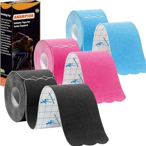 Kinesiology Tape Precut Strips Pro Athletic (3 Rolls,60 Strips) Original Cotton Waterproof Breathable Latex