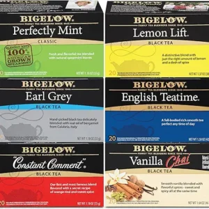 Bigelow Tea Black Tea 6 Flavor Variety Pack, Caffeinated Tea with Mint, Lemon, Constant Comment