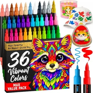 ROTULADORES DE PINTURA ACRÍLICA ARTISTRO 36 - ROTULADORES DE PINTURA PARA DIBUJAR - Para tela, roca, vidrio, madera, moldes - Artes y manualidades