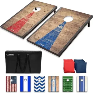 GoSports Portable Cornhole Sets, 8 Styles – Choose 4 x 2 ft or 3 x 2 ft