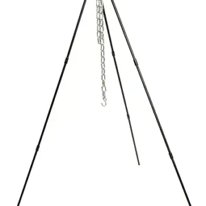 Lodge Campfire Cooking Tripod - Adjustable chain - 40 to 60 Inch Steel Cooking Tripod for Campfire - Adjustable