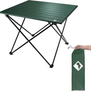VILLEY Portable Camping Side Table, Ultralight Aluminum Folding Beach Table with Carry Bag