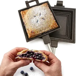 Coghlan's Cast Iron Camp Cooker - Pre-Seasoned Pie Iron Sandwich Maker with Heat-Resistant, Removable Handles