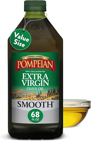 Pompeian Smooth Extra Virgin Olive Oil - 68 fl oz (2 L) First Cold Pressed Olive Oil for Cooking