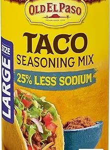 Old El Paso Taco Seasoning, 25% Less Sodium, Large Size, 6.25 oz.